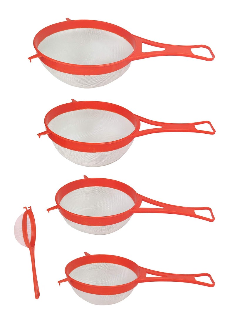Tredoni 7" Fine Nylon Mesh Strainer Sieve - Plastic Flour Sifter, Cinnamon/Sugar Powder Spreader (18 cm = 7 inch) - Image 3